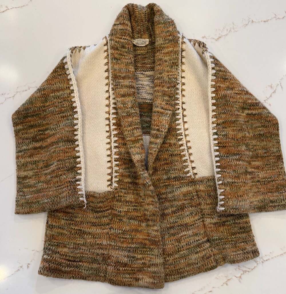 Vintage 70s Style Shawl Collar Cardigan | Kimlon R.E.K. Handicrafts | Whipstitch